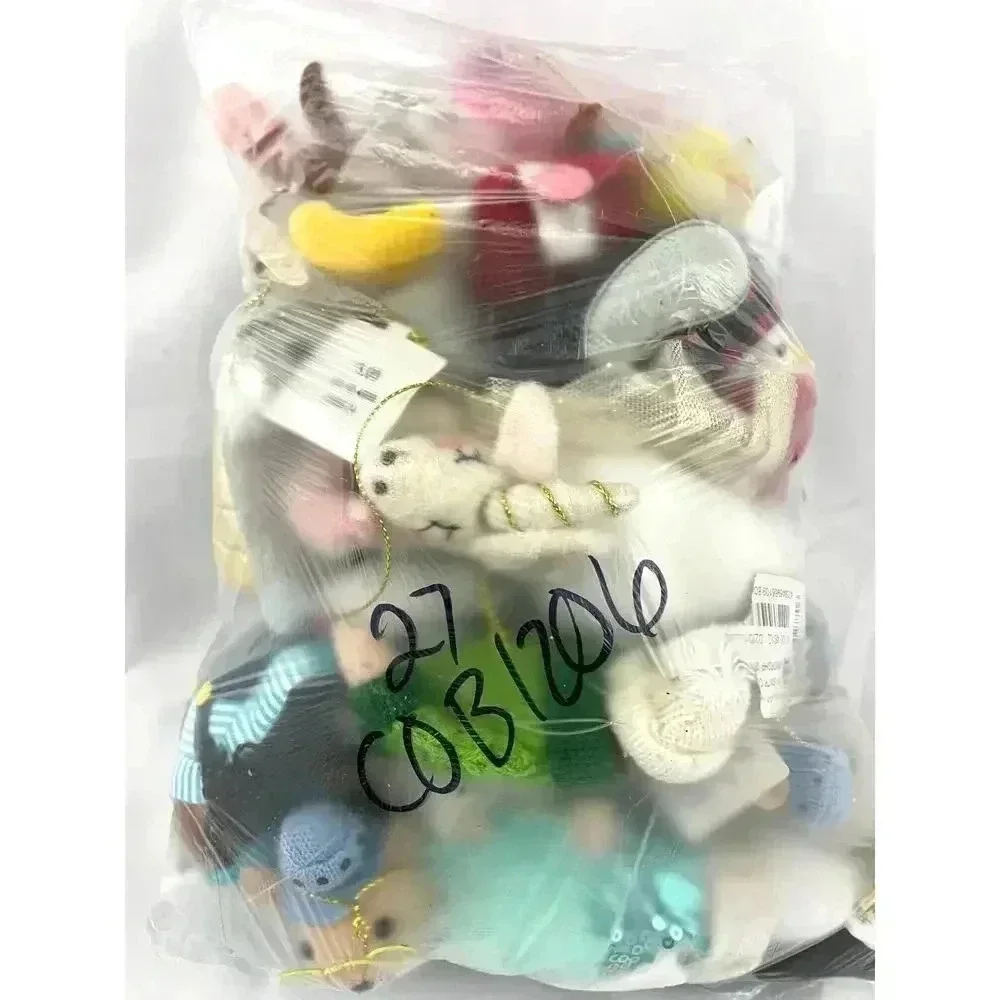 Lot of 27 Plush Dressed Animals Christmas Fabric Ornaments Train‎ Llama Bear
